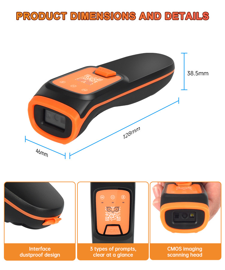 Блока развертки Handheld 1D 2D Qr штрихкода Bluetooth читатель кода штриховой маркировки портативного беспроводного