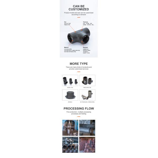 Straight Equal or Reducing Tee Schedule 10 Stainless Steel Pipe Fittings Astm A403 Wp321