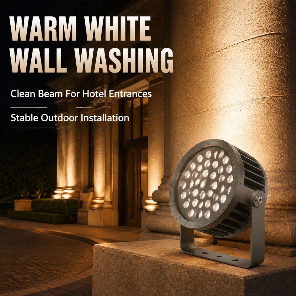 Aluminum Housing RGBW Outdoor LED Floodlights for Shopping Plaza Center Hotel Entrance