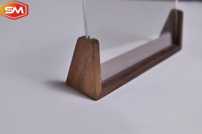 Natural Custom Duplo Painel Madeira em forma de U Acrílico Sign Holder com base Walnut Beech