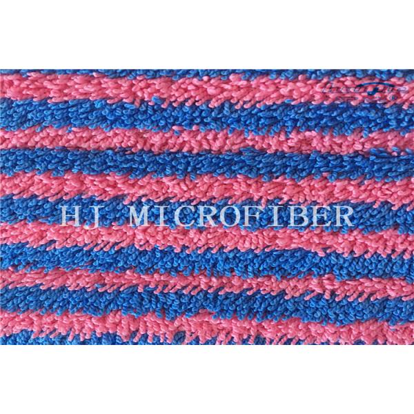 Red And Blue Stripe Yarn Dyed Microfiber Twisted Fabric Mop Heads Mop Replacement Pads For Home Cleaning