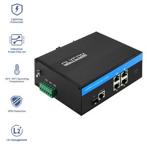 Interruptor administrado por PoE al aire libre Gigabit Ethernet Network 2.5G Fibra doble entrada de 48V