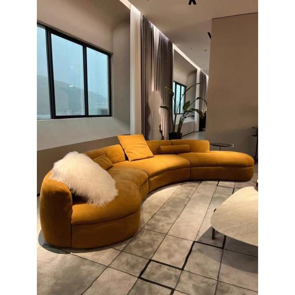 O azul curvou a mobília secional do grupo da recepção da entrada da forma de Sofa Fabric U