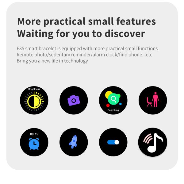 Диапазоны фитнеса спорта Smartwatch медицинского контроля TFT F35 1.28inch