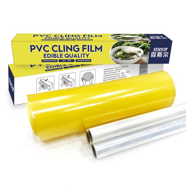 Transparent Food Plastic Wrap Roll Casting Soft PVC Cling Film Jumbo Roll