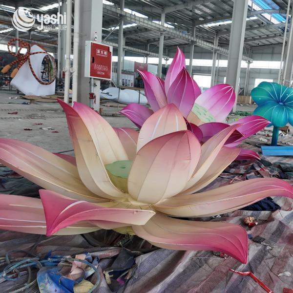 New Year Party Chinese Lotus Lanterns Handcrafted Detachable 100CM