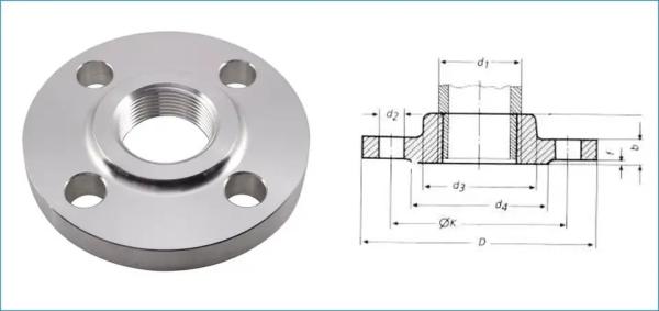 Forging A105N Raised Face Carbon Steel NPT / BSPT Threaded Flange ASME B16.5