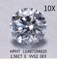 Round Brilliant 3EX Lab Grown Diamond Jewelry 1.56 Ct E Cor VVS2 Diamante HPHT