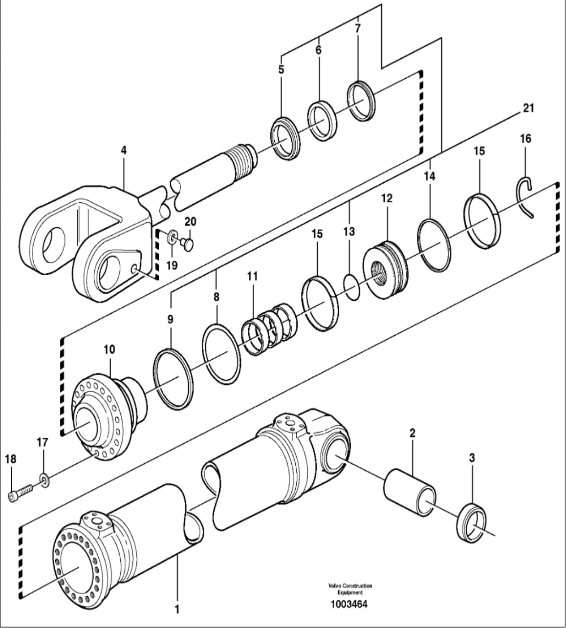 V-O-L-V-O Wheel Loader L220D L220E L220F Lift Cylinder  Repair Seal Kit VOE11705882