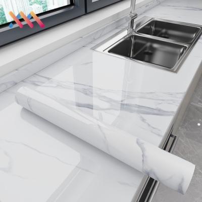 Vinyl PVC Marble Wallpaper 10m Adhesive Marble Wallpaper High Temperature Resistant