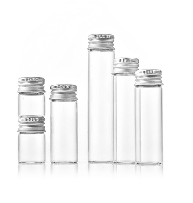 Laboratory Clear Flat Bottom Borosilicate Glass Test Tube Glass Tube with Screw Cap