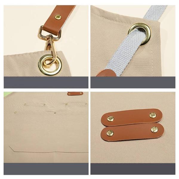 OEM/ODM Acceptable Waxed Canvas Utility Apron for Restaurant Coffee Shop Gardening