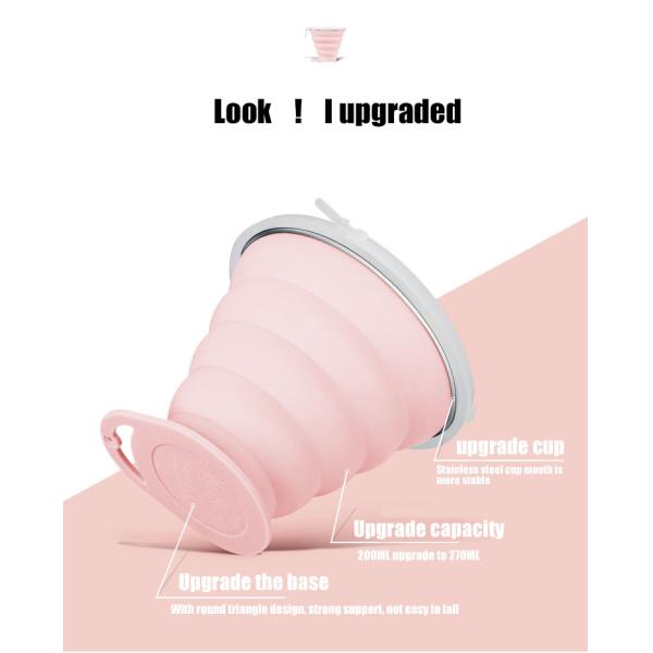 270ml Portable Collapsible Silicone Coffee Mug With Lid