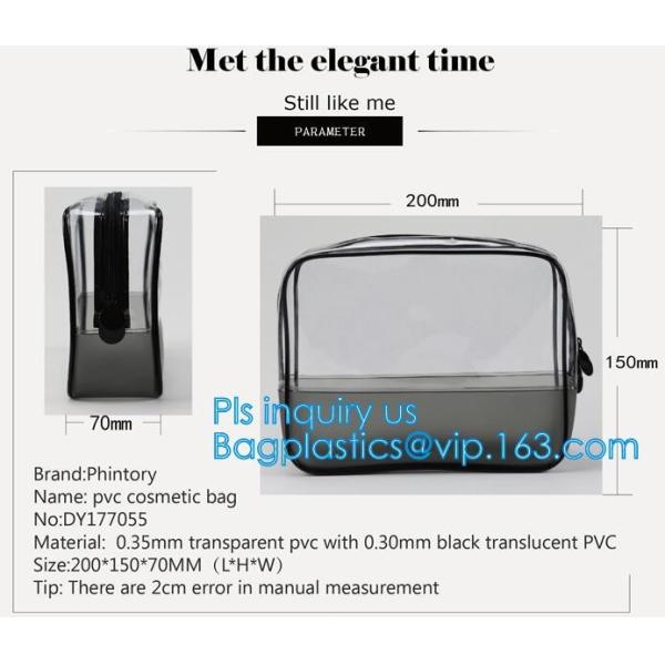 Макияжа PVC сумки мешка молнии держателя сумки мытья перемещения сумка большого ясная косметическая, макияж pvc прозрачной пластмассы молнии