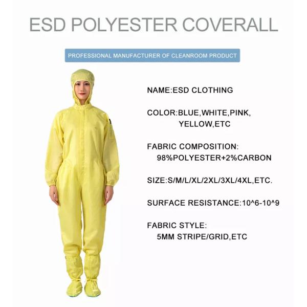 Комната ESD чистая одевает Coverall 100D*100D костюма работника анти- статический