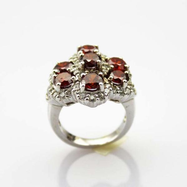 Fashion Jewelry Larger 925 Silver Ring with Created Blue Cubic Zircon Ring(FR009)