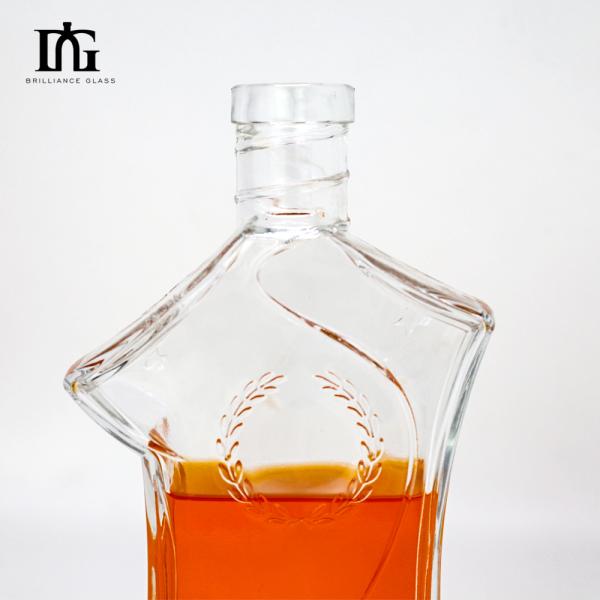 500ml Square Bottle Whiskey Gin Vodka Square Glass Bottle for Painting Electroplating