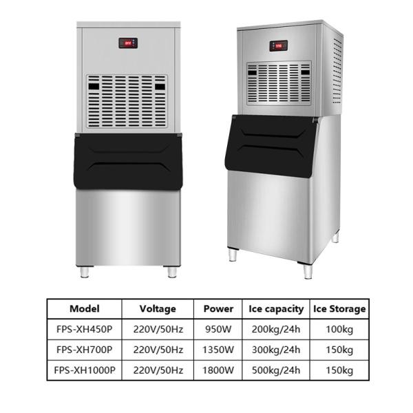 200KG Snowflake Ice Block Maker Automatic Commercial Snow Ice Machine for Business Food Refrigerant R404A Stainles Steel