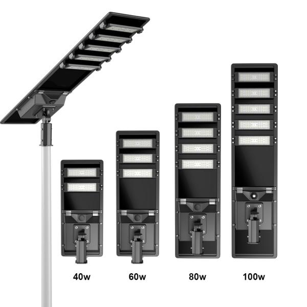 SMD5050 Lumière de rue solaire à LED Capteur de mouvement Télécommande 60 Watt