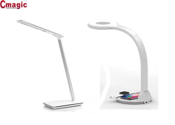 Office Room Qi Charging Lamp , Wireless Charging Desk Lamp With Wireless Charger