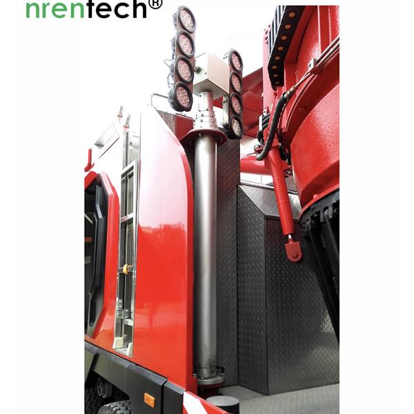 12m pneumatic telescopic mast lighting tower 6x120W LED mounted for fire tender lighting tower