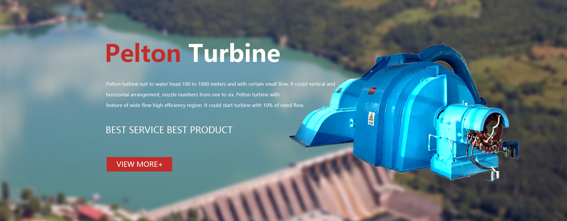 Генератор турбины эффективности 1000KW Pelton 93%