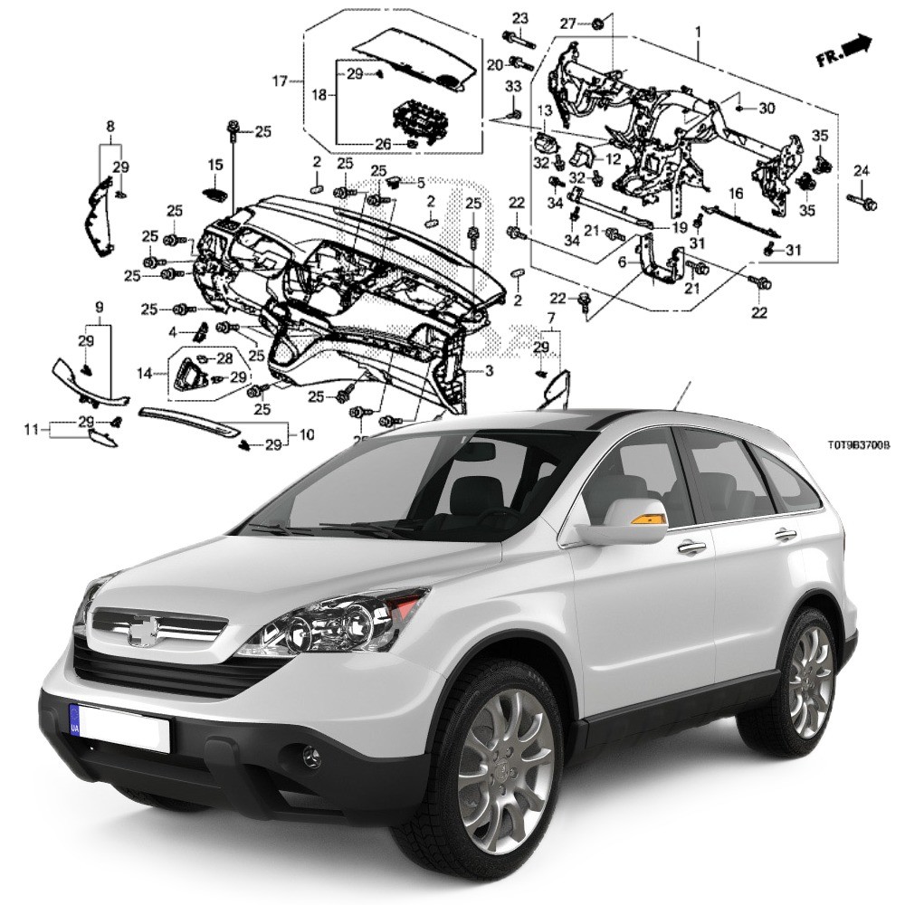 ABS Automobile Accessories for Honda CRV 2012-2017 OEM 77820-T0A-H81ZB Manufacturing