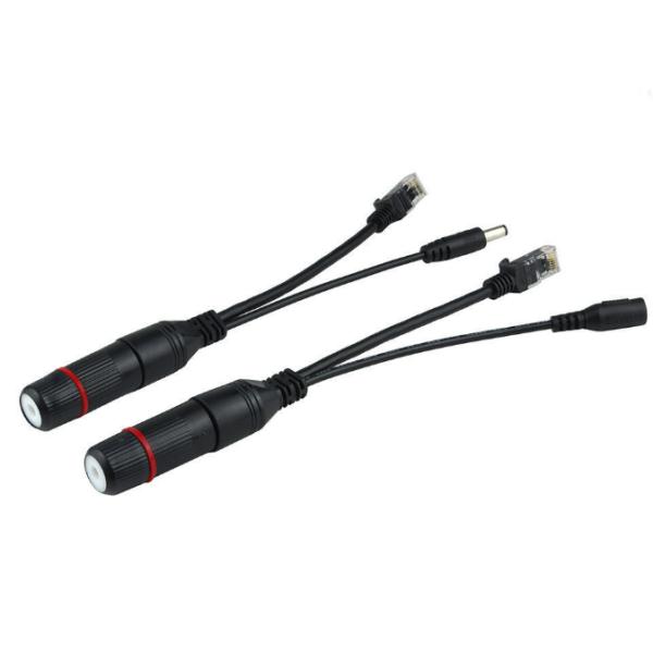 12V Waterproof POE Injector Splitter Cable for CCTV System IP Camera Wireless AP NVR