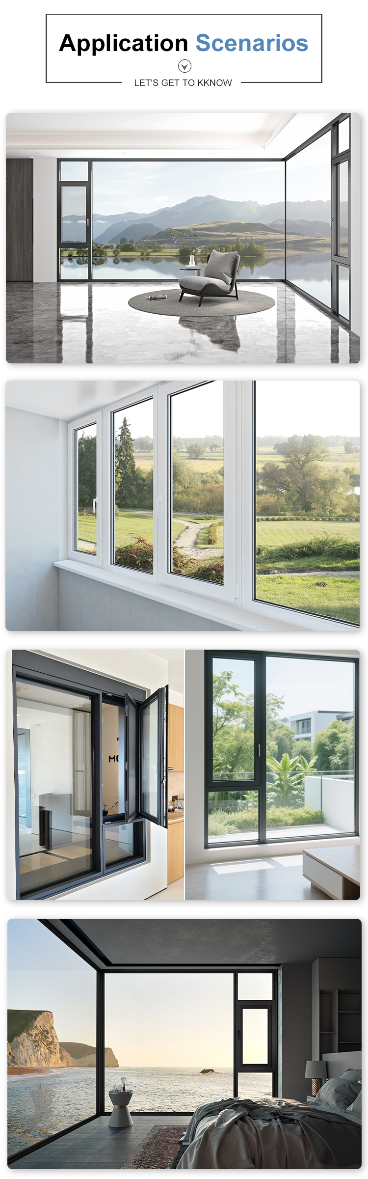 Soundproof Thermal Break Aluminum Alloy Casement windows Custom Windows Doors windows Aluminium Accessories for House