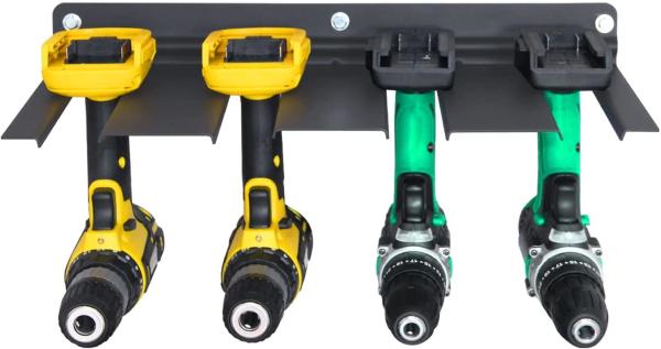 Wall Mount Cordless Drill Storage Rack Holds Power Tool Organizer with Powder Coating