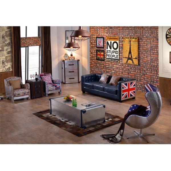 Nidea #8801 Classic Italian Design Living Room Aviator Furniture Spitfire Swivel Leather Lounge Egg Chair With Aluminum Back Side