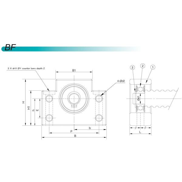 Black Oxide Ball Screw Support BK25 BF25 Ball Screw Supports Bearing Blocks