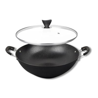 40/42cm Chinese Wok Pan Large Bottom For Easy Cooking BSCI/SGS