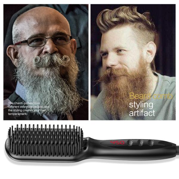 escova negativa de atadura de impedimento da barba de 5.7cm Ion Straight Hair Comb Ion