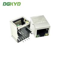 prise gauche simple de réseau du transformateur 8P8C d'Ethernet de connecteur de 1X1 RJ45 100M avec le bouclier et la lumière