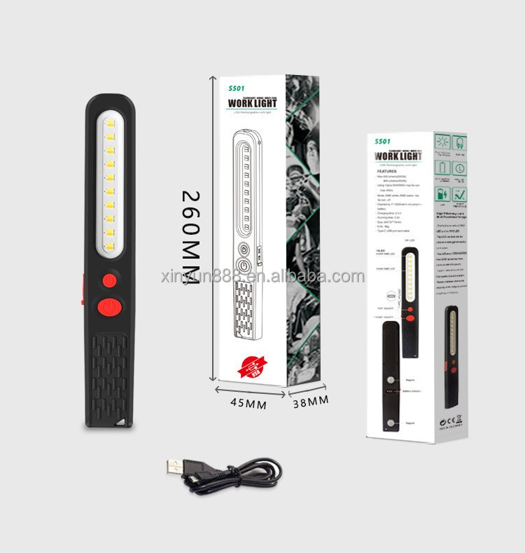 Factory Wholesale Rechargeable LED/SMD Cold and Warm Light Magnetic Handheld Work Light