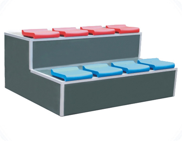 Flat Back HDPE 3rows Orange Stadium Seats Outdoor Bleacher Seating