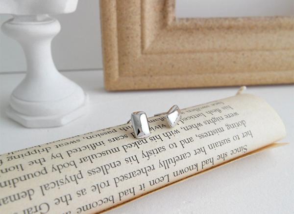 Lanciashow Smooth 925 Sterling Silver Gold Plated Square Stud Earrings Fine Jewelry