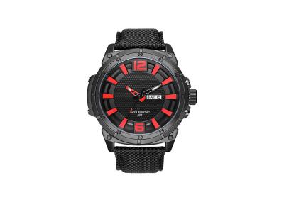 Genuine Leather Strap Alloy Case Watch Waterproof Quartz 52mm Case Diameter