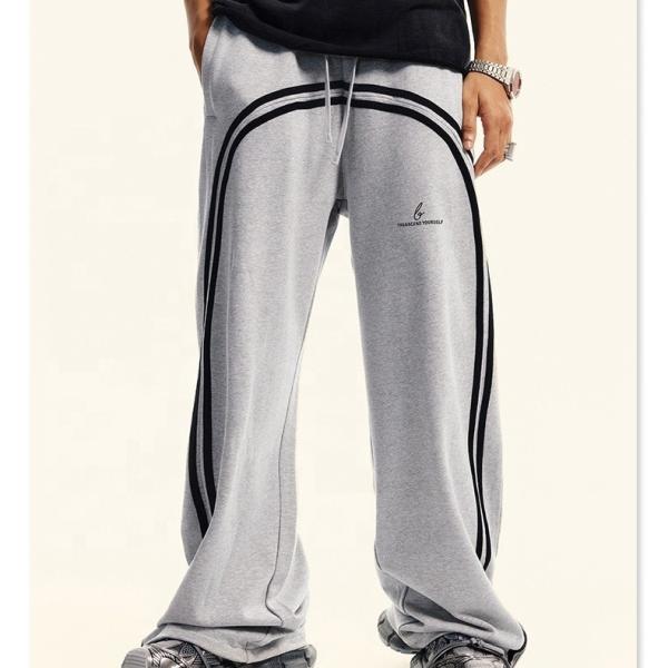 Roupas de rua personalizadas de algodão Francês Terry empilhados Flare Sweatpants Corredores com lavagem de ácido