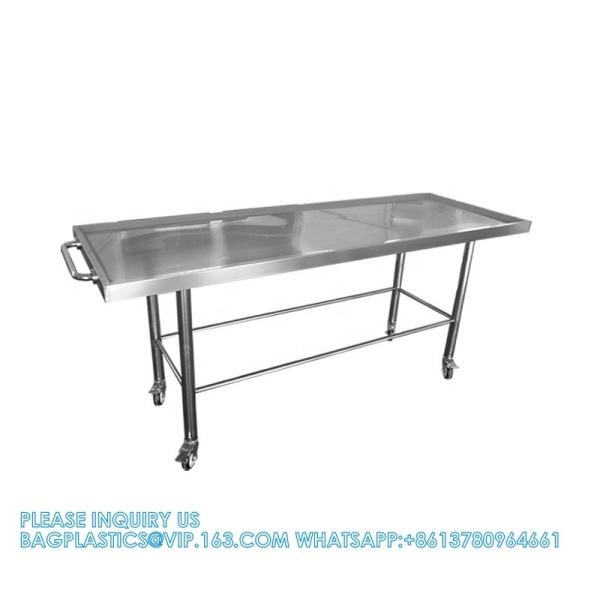 Custom Made Size 304 Stainless Steel Material Dead Body Transport Trolley Funeral Home Equipment