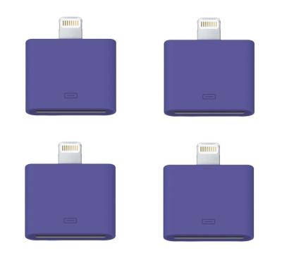 Fashionable 30 Pin to 8 Pin Data Sync Adapter for iPhone 5 5s 5c iphone4 cable cord Purple