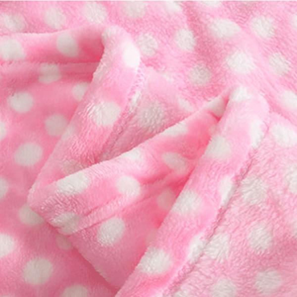 100 Polyester Flannel Hoodie Blanket Dot Cat Design Robe Fleece