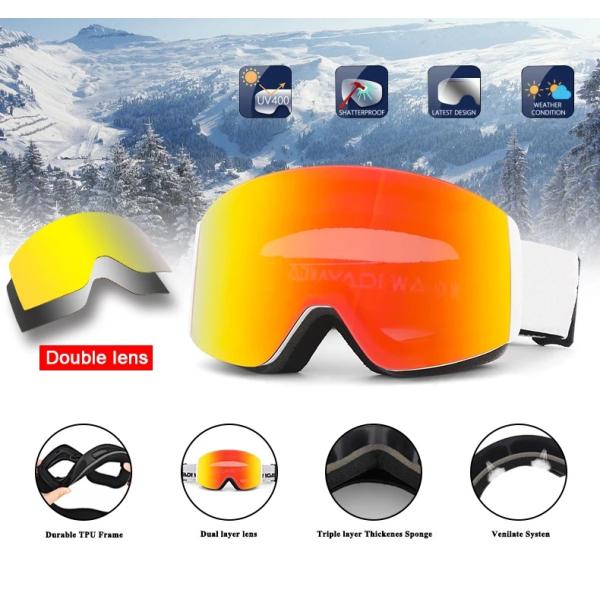 Delivery Time 20-30 Working Days Polycarbonate Cylindrical Ski Goggles for Kids Youth