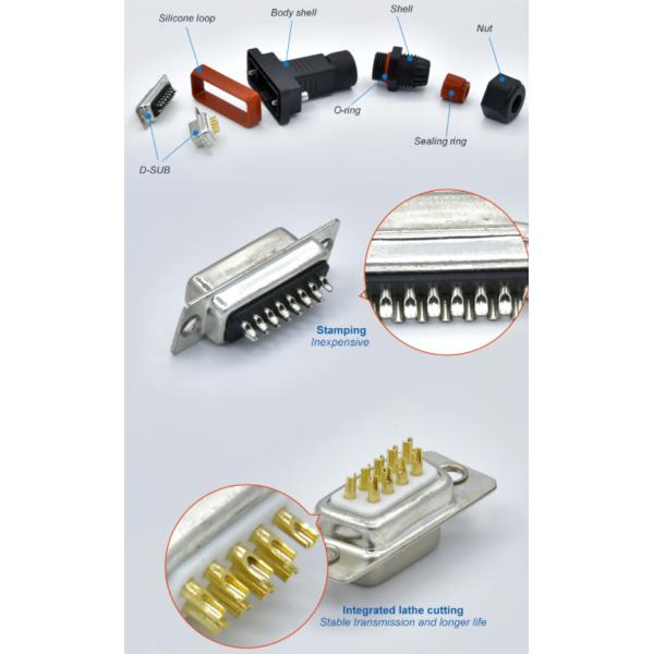 Аудио видео- водоустойчивый Pin кабельного соединителя 9 - соединитель 15 Pin мужской женский d под
