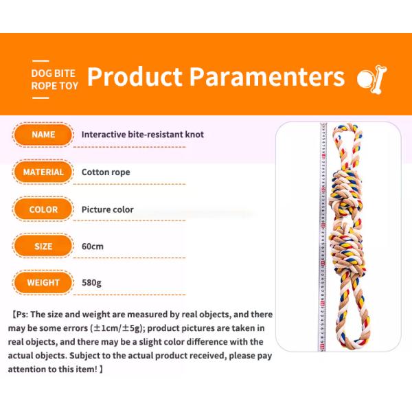 Perro juguete mascota algodón cuerda juguete cuerda resistente color mixto divertido y duradero para mascotas activas
