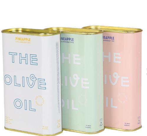Customized Olive Oil Tin Cans Printed Cooking Oil Cans With Cylindrical Shape