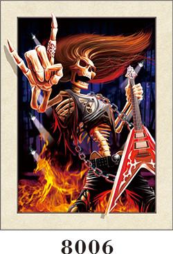 Cool Skeleton Painting 5D Lenticular Wall Poster 4 Colour 3D UV Printing