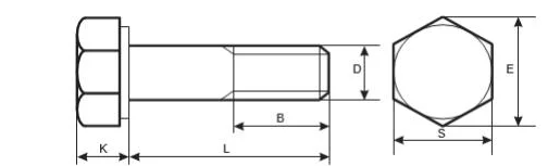 DIN931 half threaded Hex Bolts
