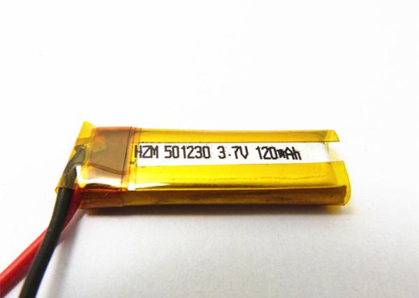 Small 3.7v  501230 120mah Lithium Polymer Battery For Blue Tooth Earphone